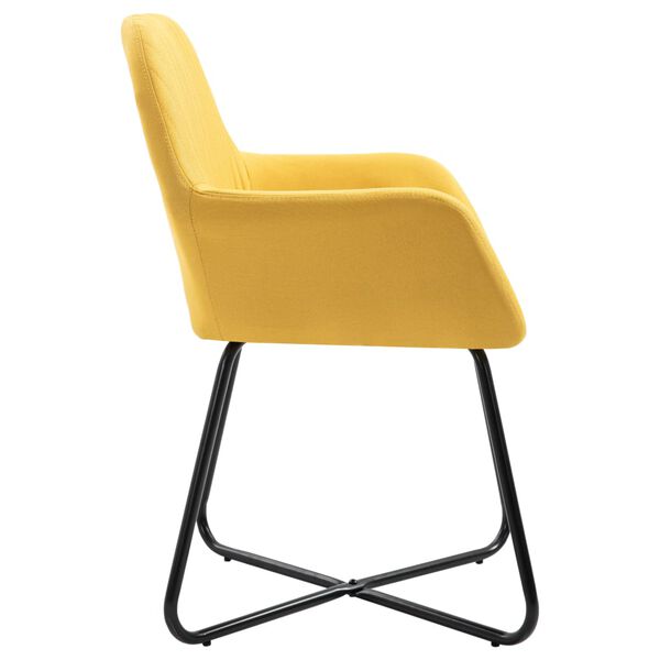 vidaXL Sillas de comedor 2 unidades tela amarillo