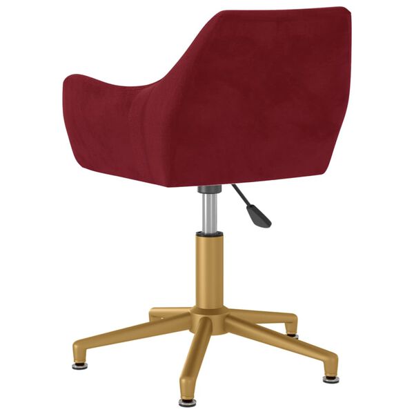 vidaXL Silla de comedor giratoria de terciopelo rojo tinto