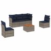 vidaXL Set de sof&aacute;s de jard&iacute;n 6 pzas con cojines rat&aacute;n sint&eacute;tico gris