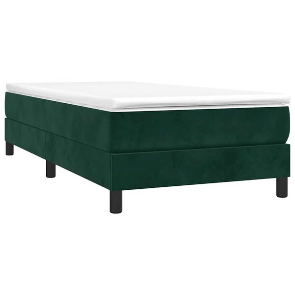 vidaXL Estructura de cama con somier terciopelo verde oscuro 90x190cm
