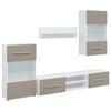 vidaXL Muebles para TV 5 piezas con iluminaci&oacute;n LED gris piedra