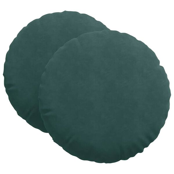 vidaXL Cojines para asiento 2 pcs Verde oscuro Ø80 x 29 cm Terciopelo