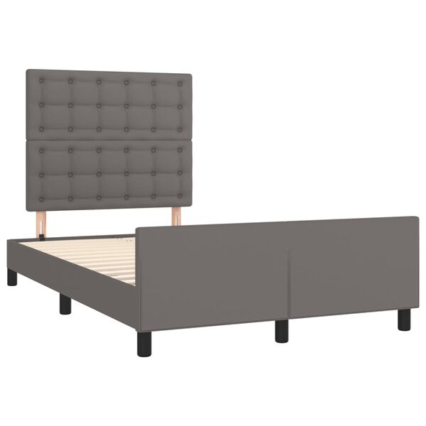 vidaXL Estructura de cama sin colch&oacute;n cuero sint&eacute;tico gris 120x200 cm