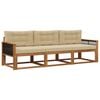 vidaXL Conjunto de sof&aacute;s de exterior 3 uds. Natural y Beige