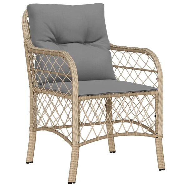vidaXL Set comedor de jard&iacute;n 9 pzas con cojines rat&aacute;n sint&eacute;tico beige