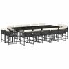 vidaXL Set comedor de jard&iacute;n con cojines 15 pzas rat&aacute;n sint&eacute;tico negro