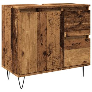 vidaXL Mueble de lavabo madera de ingenier&iacute;a envejecida 65x33x60 cm