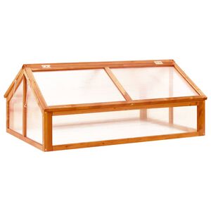 vidaXL Invernadero de madera de abeto marr&oacute;n 114x80x50 cm