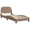 vidaXL Estructura de cama sin colchón Zadar cuero sintético capuchino 90x190 cm