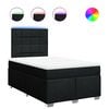 vidaXL Cama box spring con colch&oacute;n tela negro 120x200 cm