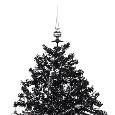 vidaXL Árbol de Navidad con nieve y base de paraguas PVC negro 140cm