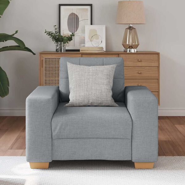 vidaXL Sill&oacute;n Sof&aacute; Tela Gris Claro 60 cm