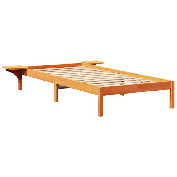 vidaXL Estructura de cama Marr&oacute;n cera 90 x 190 cm