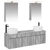 vidaXL Juego de Muebles de Ba&ntilde;o 5 pcs Sonoma gris 50 x 14,5 x 70 cm