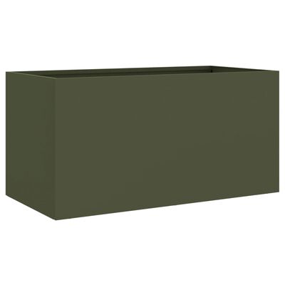 vidaXL Jardinera de acero laminado en frío verde oliva 62x30x29 cm