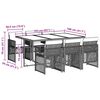 vidaXL Set comedor jard&iacute;n 7 pzas y cojines rat&aacute;n sint&eacute;tico gris claro