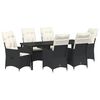 vidaXL Conjunto de Comedor de Jard&iacute;n 7 uds. Negro rat&aacute;n sint&eacute;tico