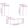 vidaXL Muebles TV pared con LED 4 pzas madera ingenier&iacute;a roble ahumado