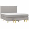 vidaXL Cama box spring con colch&oacute;n tela gris claro 160x200 cm