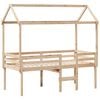 vidaXL Cama alta con techo madera maciza de pino 80x200 cm