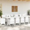 vidaXL Conjunto de Comedor de Jard&iacute;n 15 pcs Blanco Ratan Polt