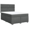 vidaXL Cama box spring con colch&oacute;n tela gris oscuro 140x190 cm