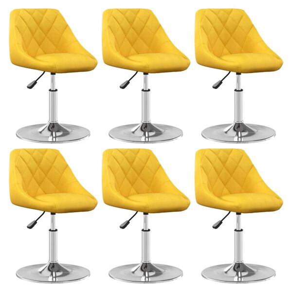 vidaXL Sillas de comedor giratorias 6 uds terciopelo amarillo mostaza