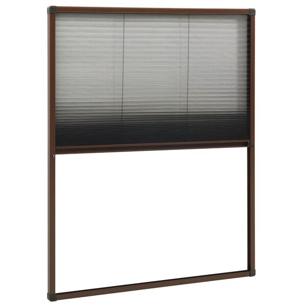 vidaXL Mosquitera plisada para ventanas aluminio marr&oacute;n 60x80cm