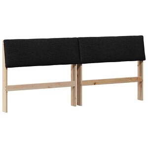 vidaXL Cabecero tapizado Negro 200 cm Madera de pino macizo