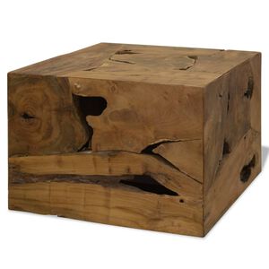 vidaXL Mesa de centro de teca genuina marr&oacute;n 50x50x35 cm