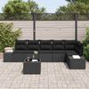vidaXL Conjunto de sofá de jardín 7 pcs Negro ratán sintético