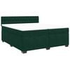 vidaXL Cama box spring con colch&oacute;n terciopelo verde oscuro 200x200 cm