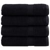 vidaXL Toallas de mano SOLUND 4 unidades negro 50x100 cm 600 gsm