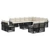 vidaXL Conjunto de sof&aacute;s de jard&iacute;n 13 pcs Negro y Blanco Crema