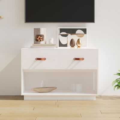vidaXL Mueble para TV madera maciza de pino blanco 90x40x60 cm