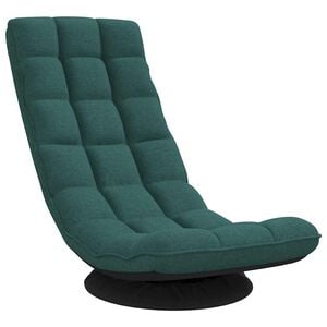 vidaXL Silla giratoria de suelo de tela verde oscuro 70x51x79 cm