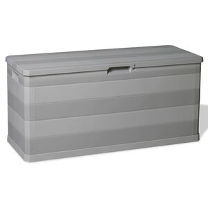 vidaXL Caja de almacenamiento de jard&iacute;n gris 117x45x56 cm