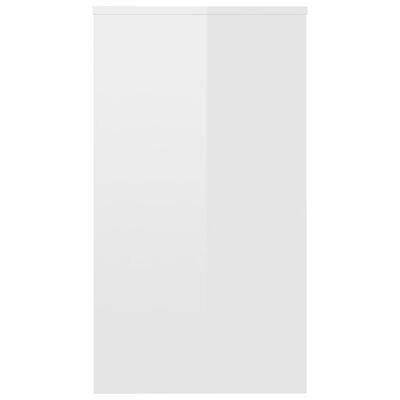 vidaXL Escritorio de madera contrachapada blanco brillo 90x40x72 cm
