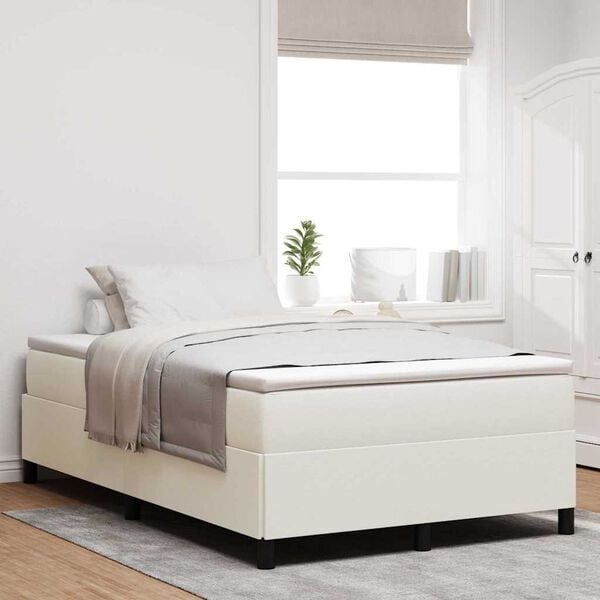 vidaXL Cama tipo Box Spring Crema 120 x 200 cm Tela de Pana