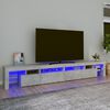 vidaXL Mueble de TV con luces LED gris hormigón 260x36,5x40 cm