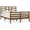 vidaXL Estructura cama sin colch&oacute;n madera maciza marr&oacute;n miel 135x190cm