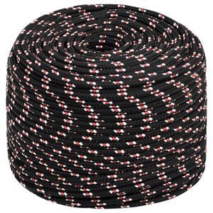vidaXL Cuerda multiusos 10 mm 500 m Negro y rojo PP 645 kg Carga m&aacute;x.