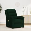 vidaXL Sill&oacute;n de masaje de terciopelo verde oscuro