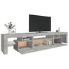 vidaXL Mueble de TV con luces LED gris hormigón 215x36,5x40 cm