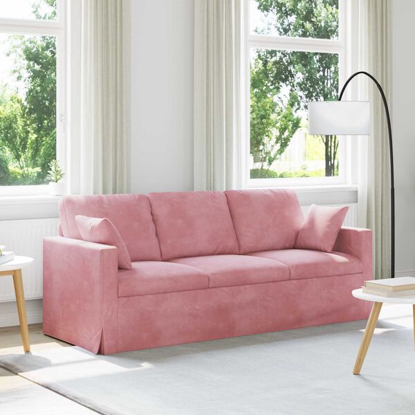 vidaXL Sof&aacute; Rosa 198 x 78 x 80 cm Terciopelo
