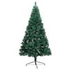 vidaXL Medio &aacute;rbol de Navidad con luces y bolas verde 150 cm