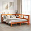 vidaXL Cama con estanter&iacute;a sin colch&oacute;n madera maciza marr&oacute;n 150x200 cm