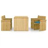 vidaXL Comedor de jard&iacute;n 5 pzas con cojines madera de pino impregnada