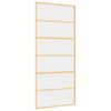 vidaXL Puerta corredera dorada de vidrio ESG transparente y aluminio