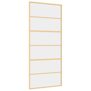 vidaXL Puerta corredera dorada de vidrio ESG transparente y aluminio